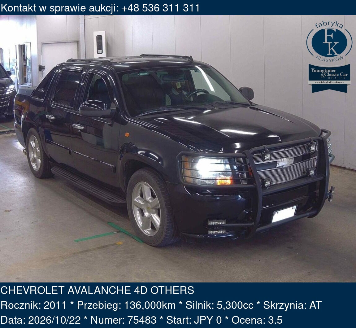 CHEVROLET AVALANCHE 4D OTHERS 2011 - zdjęcie 2