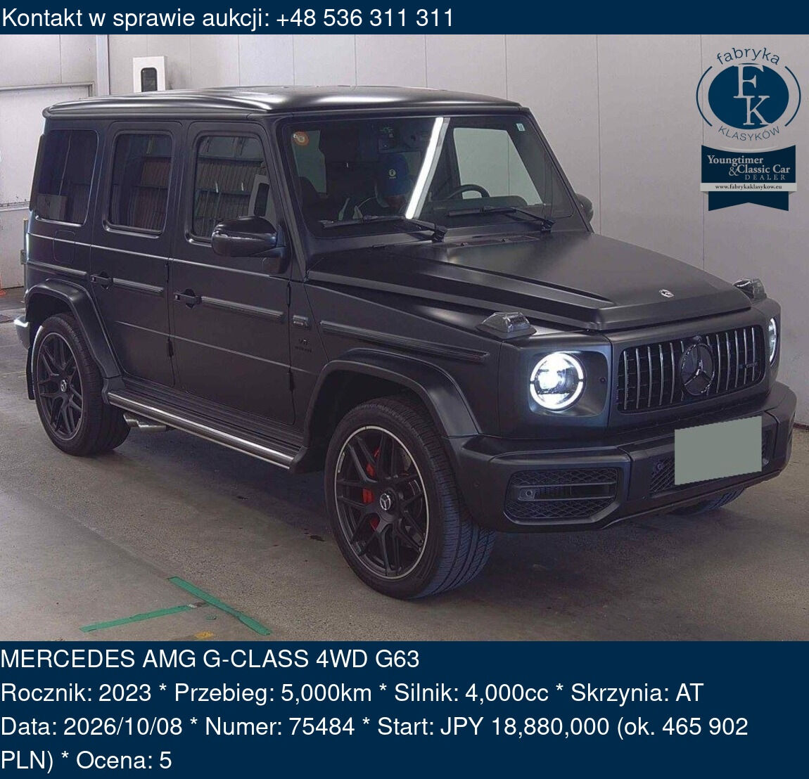 MERCEDES AMG G-CLASS 4WD G63 2023 - zdjęcie 2