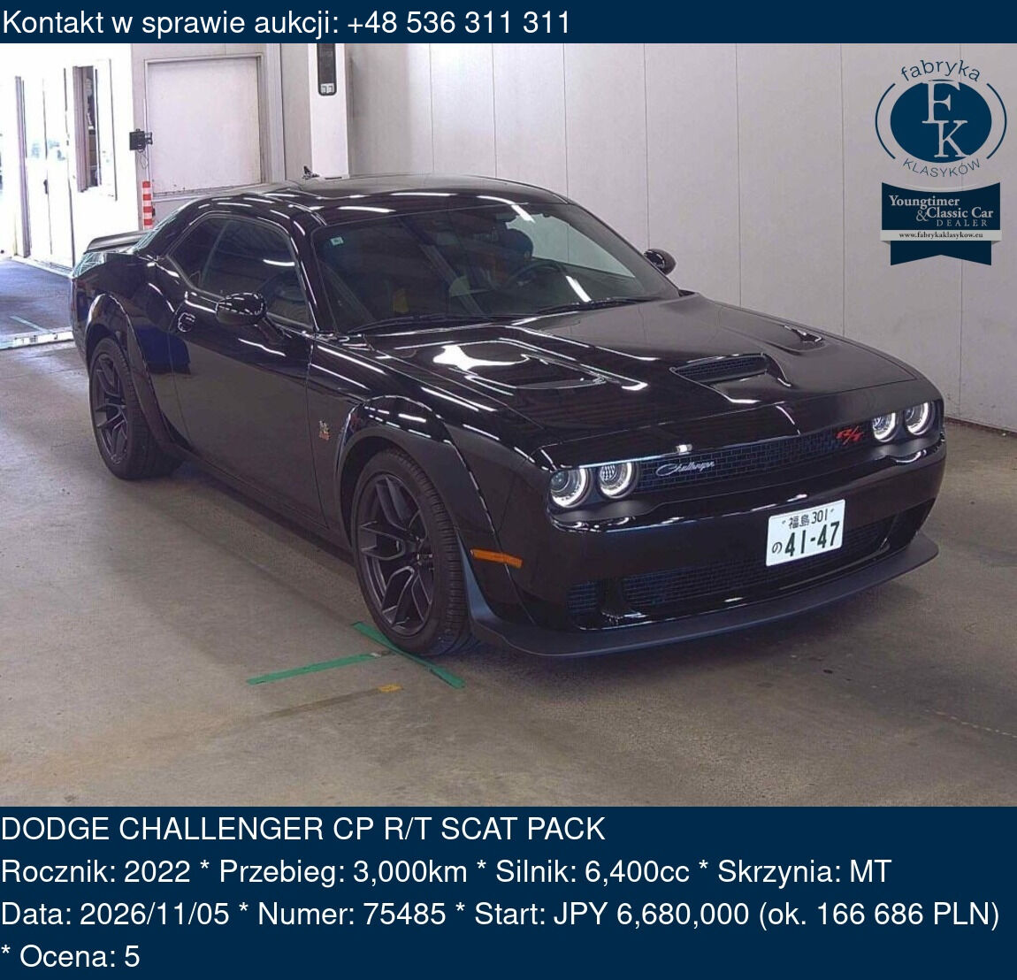 DODGE CHALLENGER CP R/T SCAT PACK 2022 - zdjęcie 2