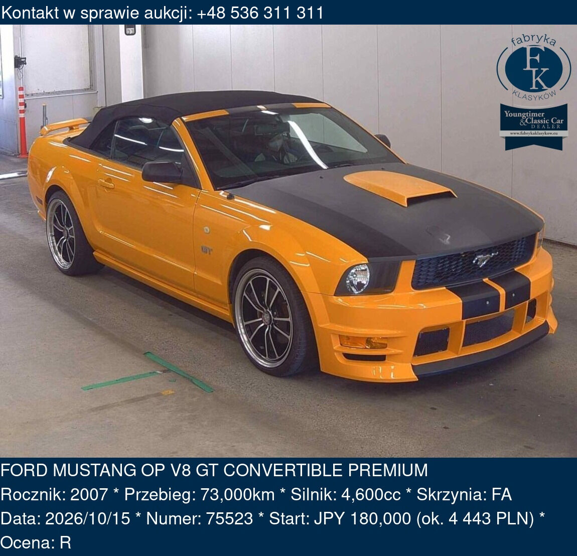 FORD MUSTANG OP V8 GT CONVERTIBLE PREMIUM 2007 - zdjęcie 2