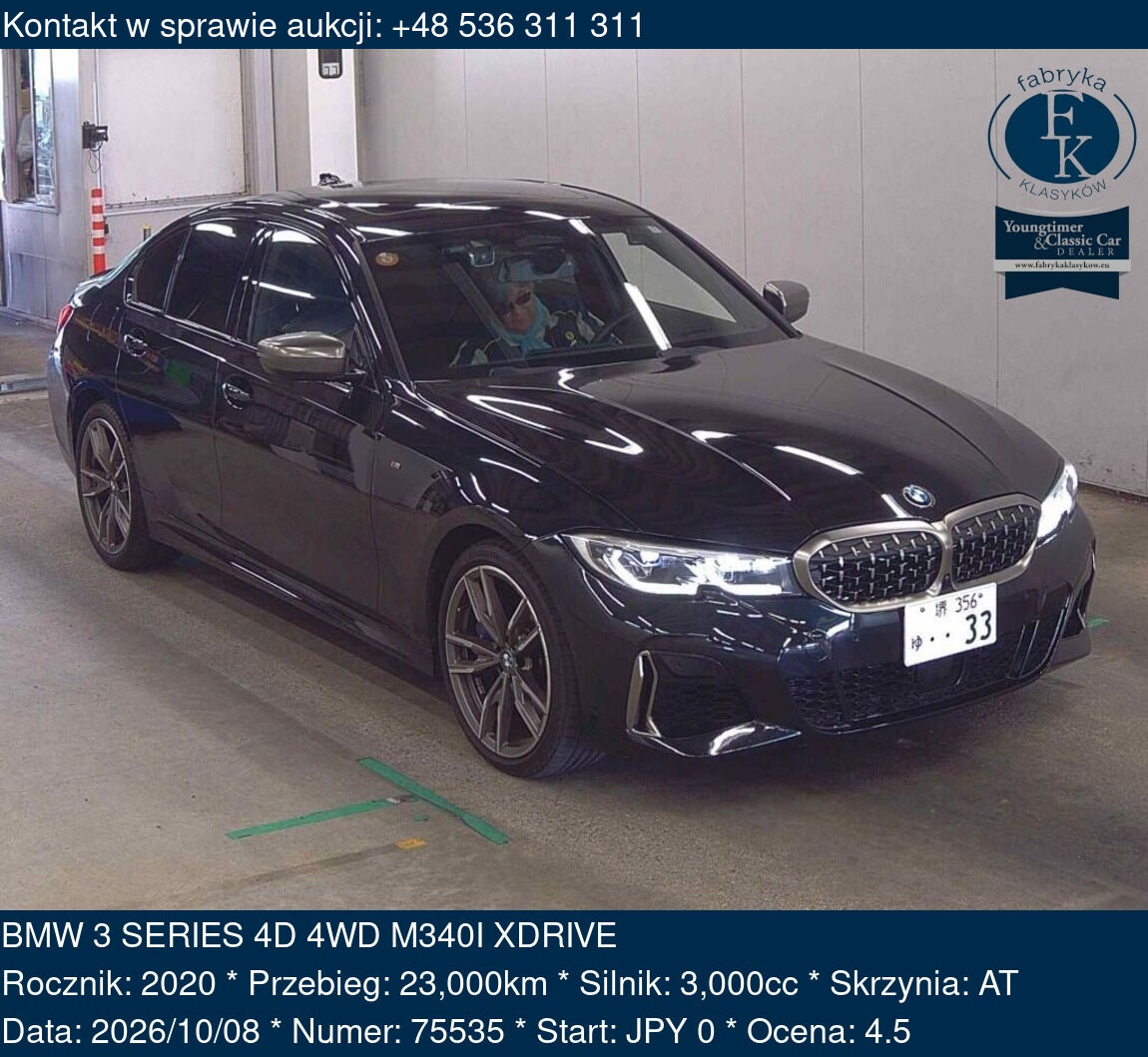 BMW 3 SERIES 4D 4WD M340I XDRIVE 2020 - zdjęcie 2