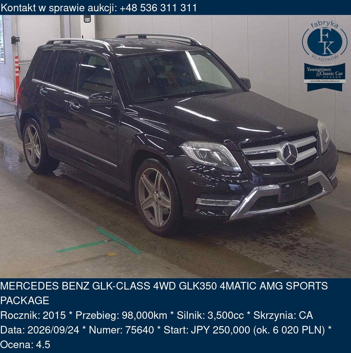 MERCEDES BENZ GLK-CLASS 4WD GLK350 4MATIC AMG SPORTS PACKAGE 2015 - zdjęcie 2