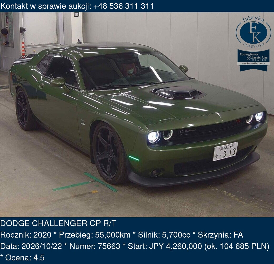 DODGE CHALLENGER CP R/T 2020 - zdjęcie 2