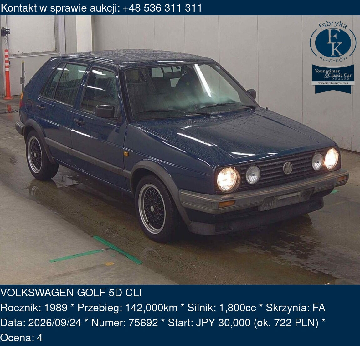 VOLKSWAGEN GOLF 5D CLI 1989 - zdjęcie 2