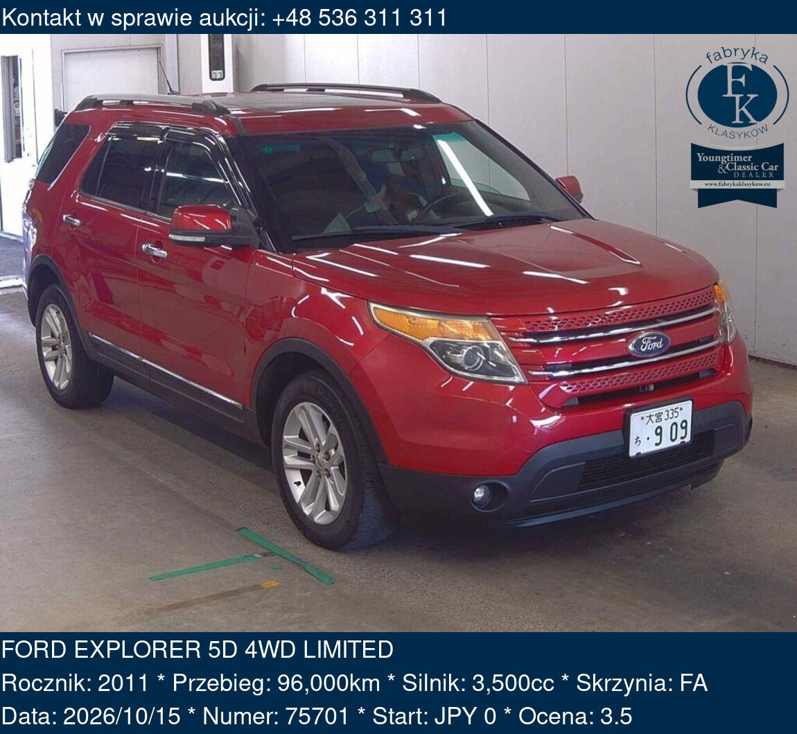 FORD EXPLORER 5D 4WD LIMITED 2011 - zdjęcie 2