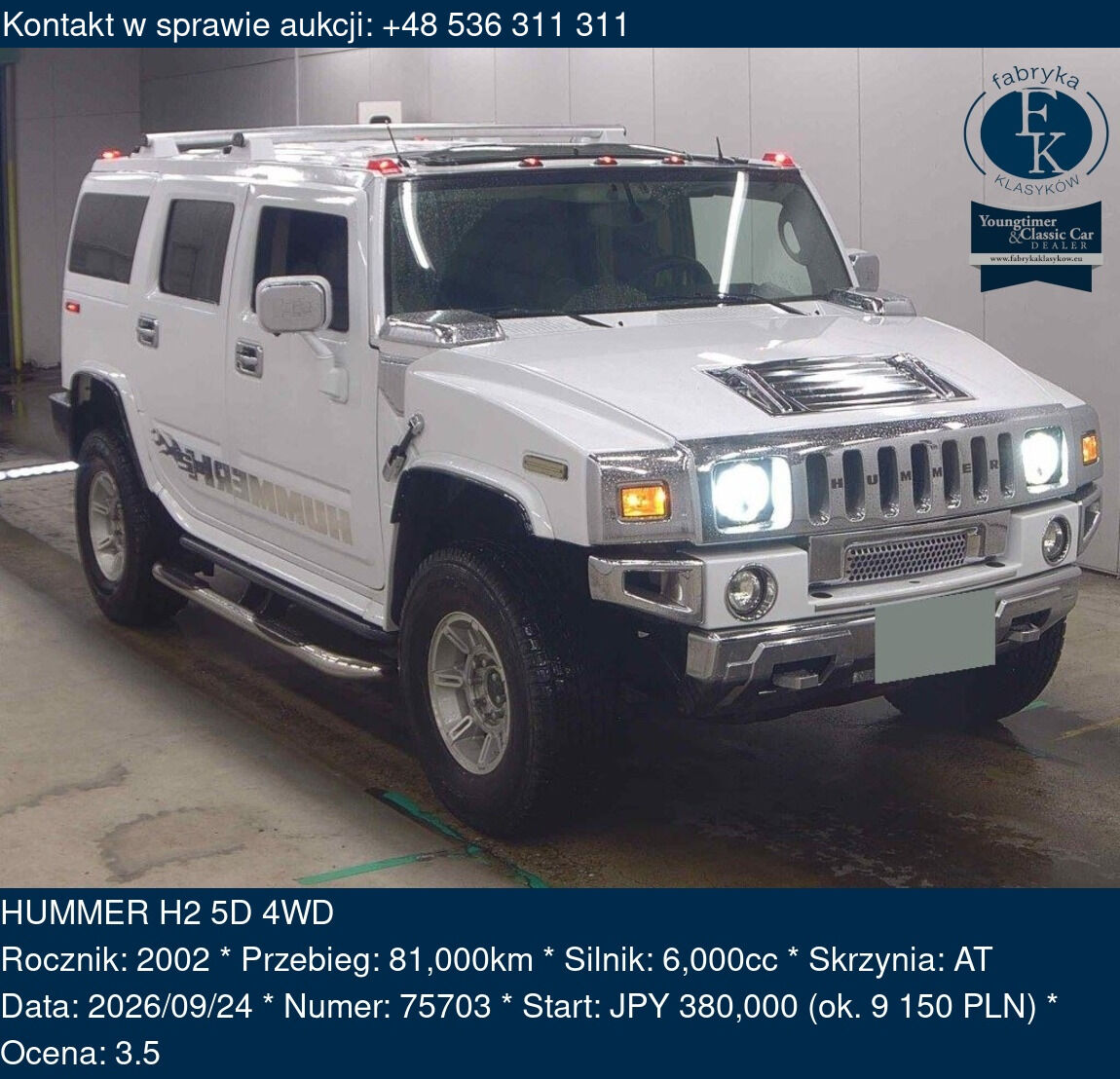 HUMMER H2 5D 4WD 2002 - zdjęcie 2