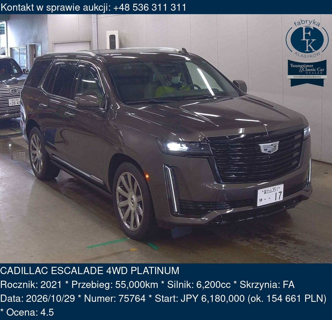CADILLAC ESCALADE 4WD PLATINUM 2021 - zdjęcie 2