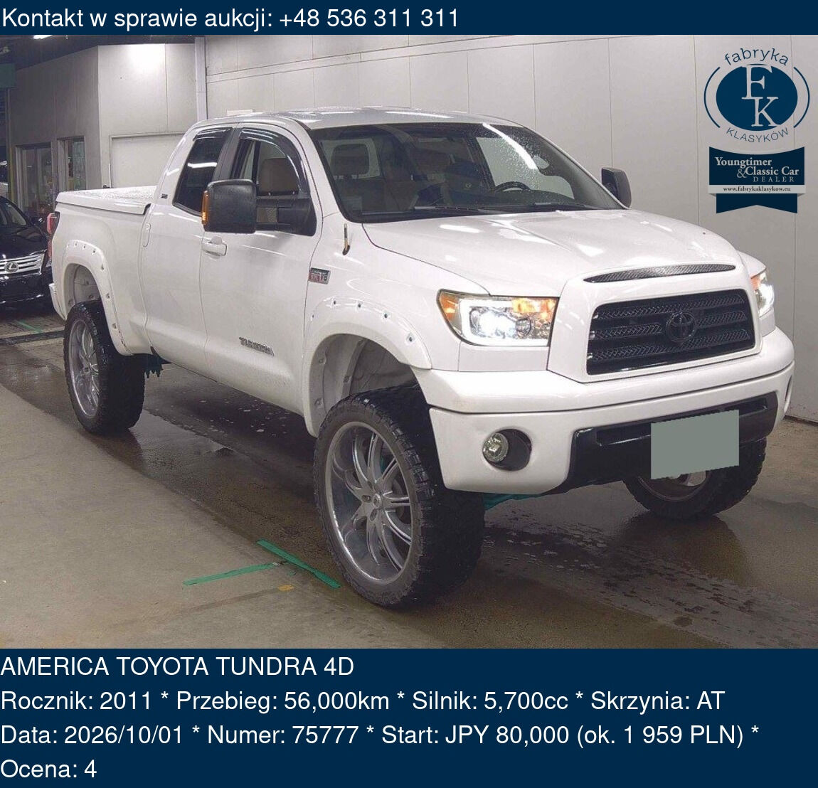 AMERICA TOYOTA TUNDRA 4D 2011 - zdjęcie 2
