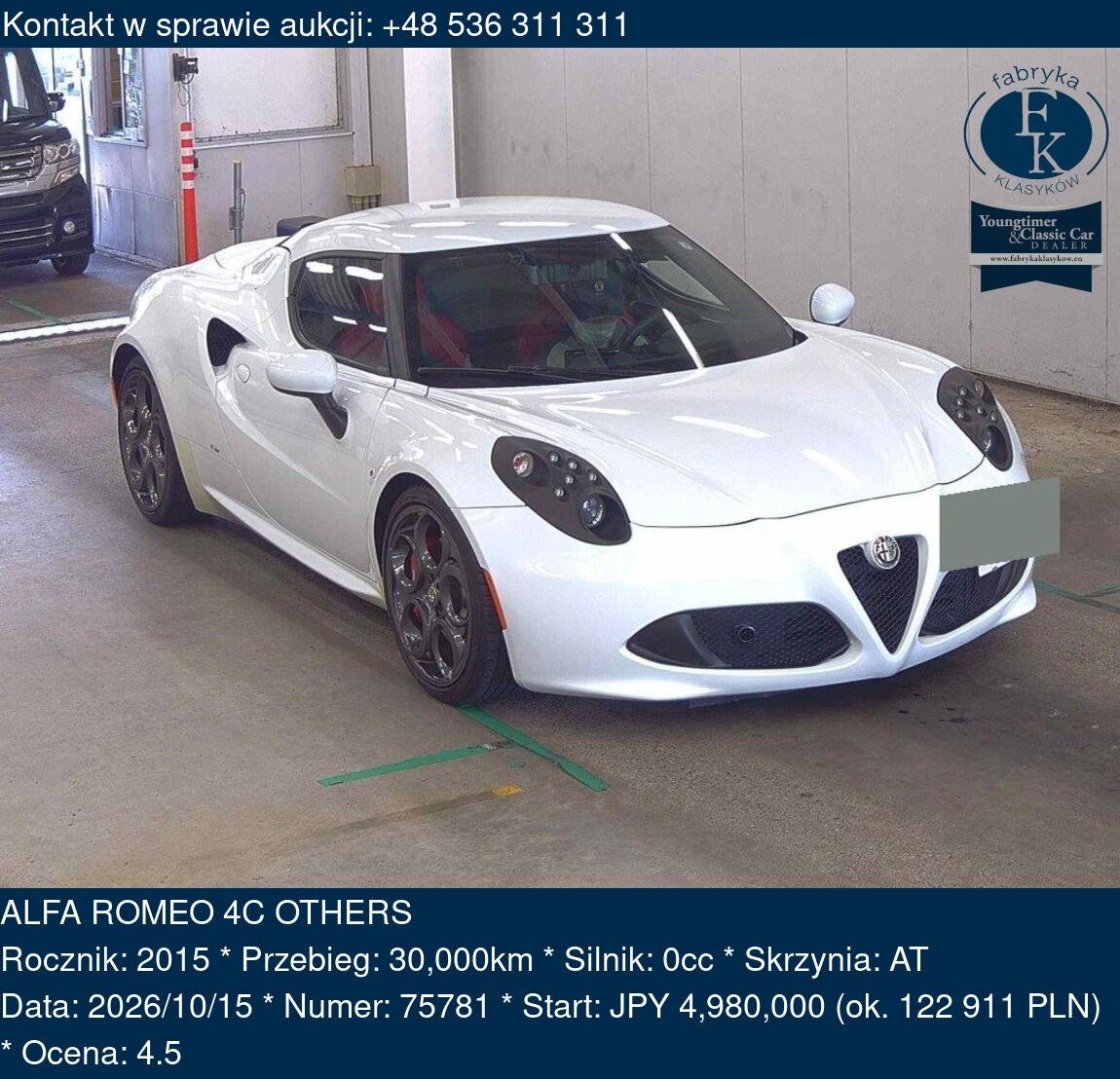 ALFA ROMEO 4C OTHERS 2015 - zdjęcie 2