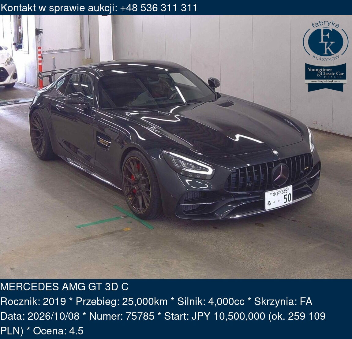 MERCEDES AMG GT 3D C 2019 - zdjęcie 2
