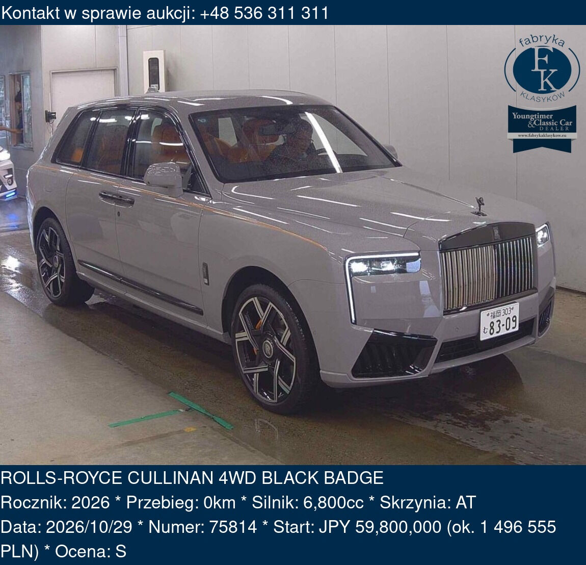 ROLLS-ROYCE CULLINAN 4WD BLACK BADGE 2026 - zdjęcie 2