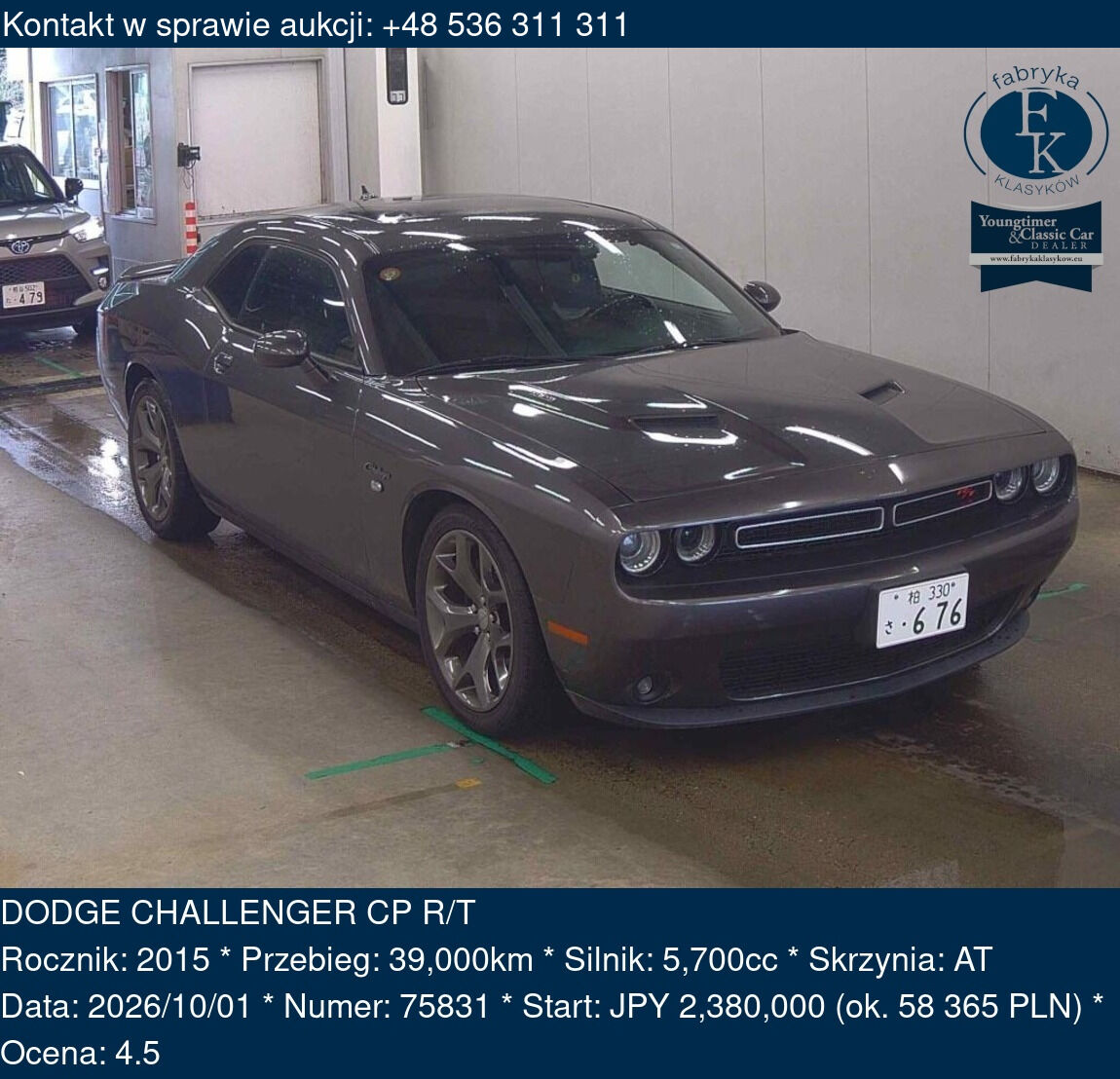 DODGE CHALLENGER CP R/T 2015 - zdjęcie 2