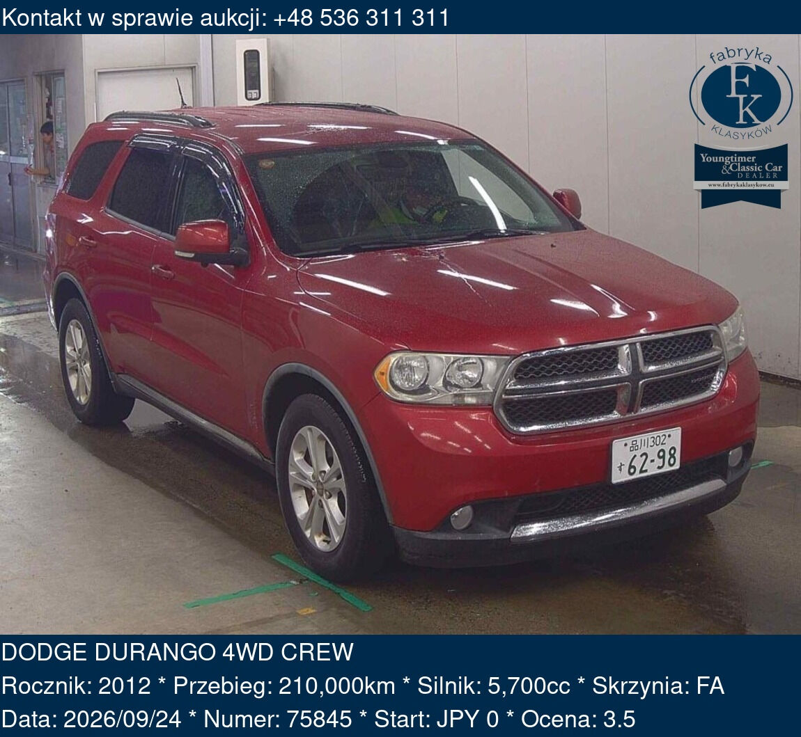 DODGE DURANGO 4WD CREW 2012 - zdjęcie 2