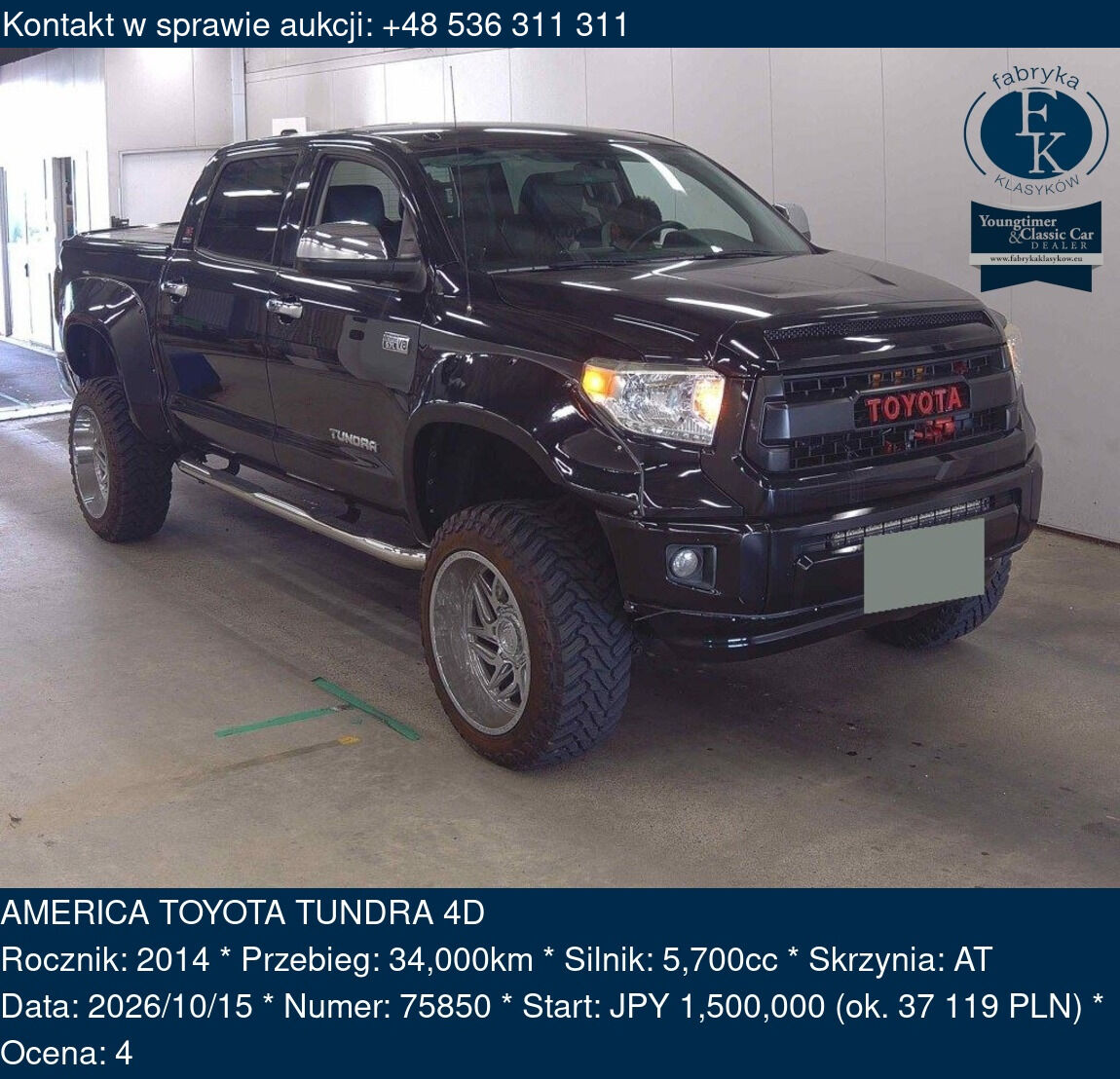 AMERICA TOYOTA TUNDRA 4D 2014 - zdjęcie 2