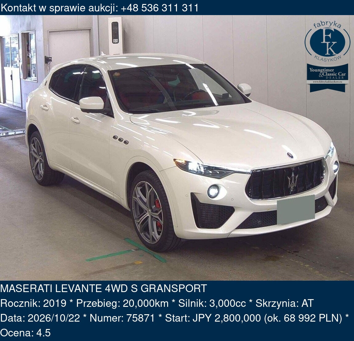 MASERATI LEVANTE 4WD S GRANSPORT 2019 - zdjęcie 2