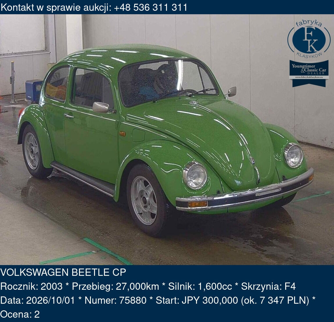 VOLKSWAGEN BEETLE CP 2003 - zdjęcie 2