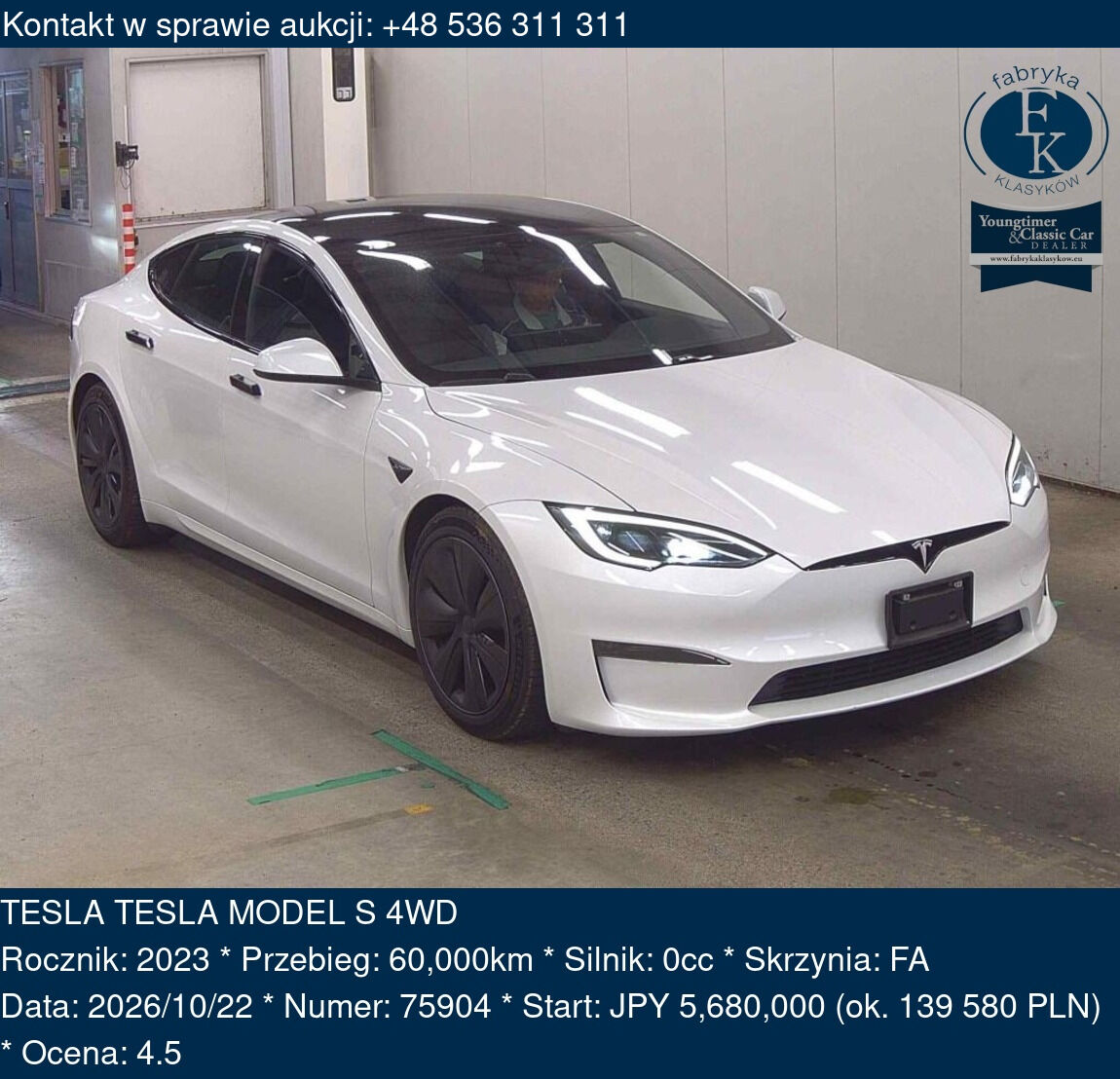 TESLA TESLA MODEL S 4WD 2023 - zdjęcie 2