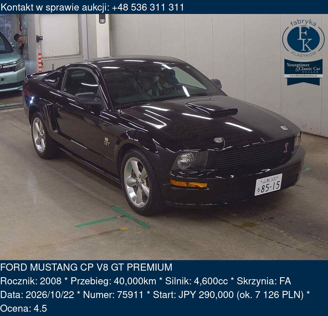 FORD MUSTANG CP V8 GT PREMIUM 2008 - zdjęcie 2