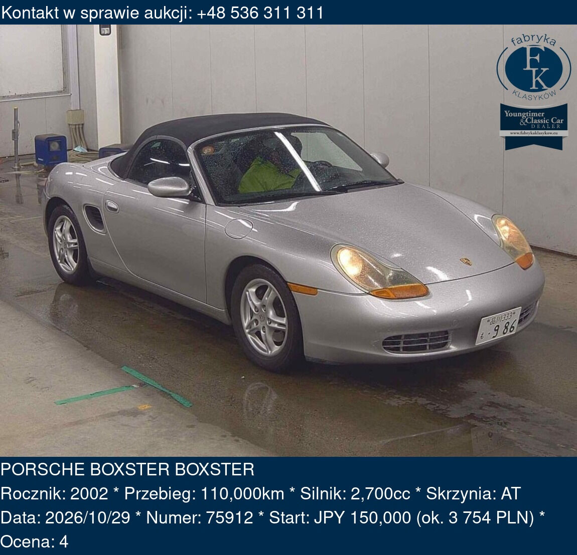 PORSCHE BOXSTER BOXSTER 2002 - zdjęcie 2