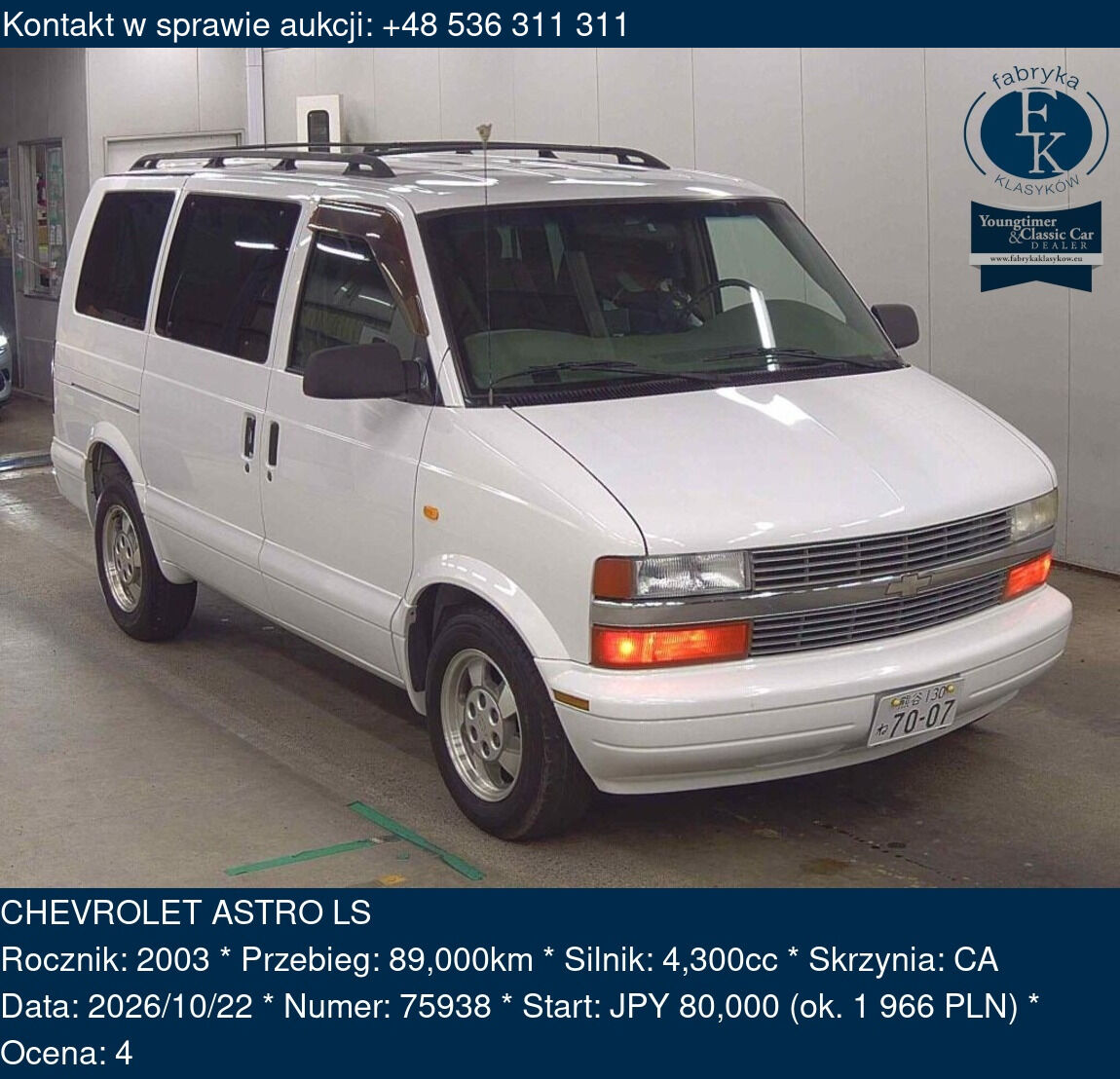 CHEVROLET ASTRO LS 2003 - zdjęcie 2