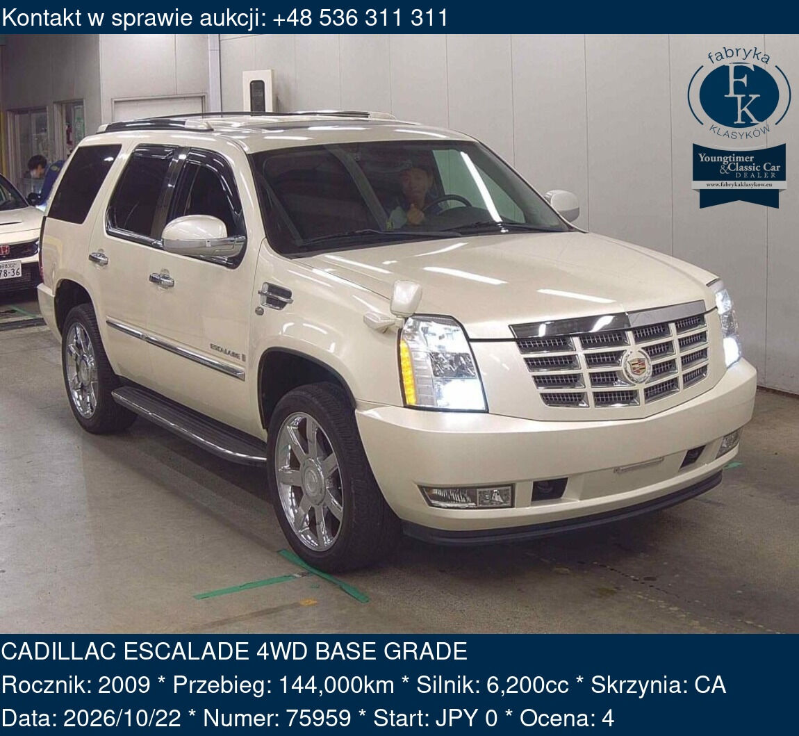 CADILLAC ESCALADE 4WD BASE GRADE 2009 - zdjęcie 2