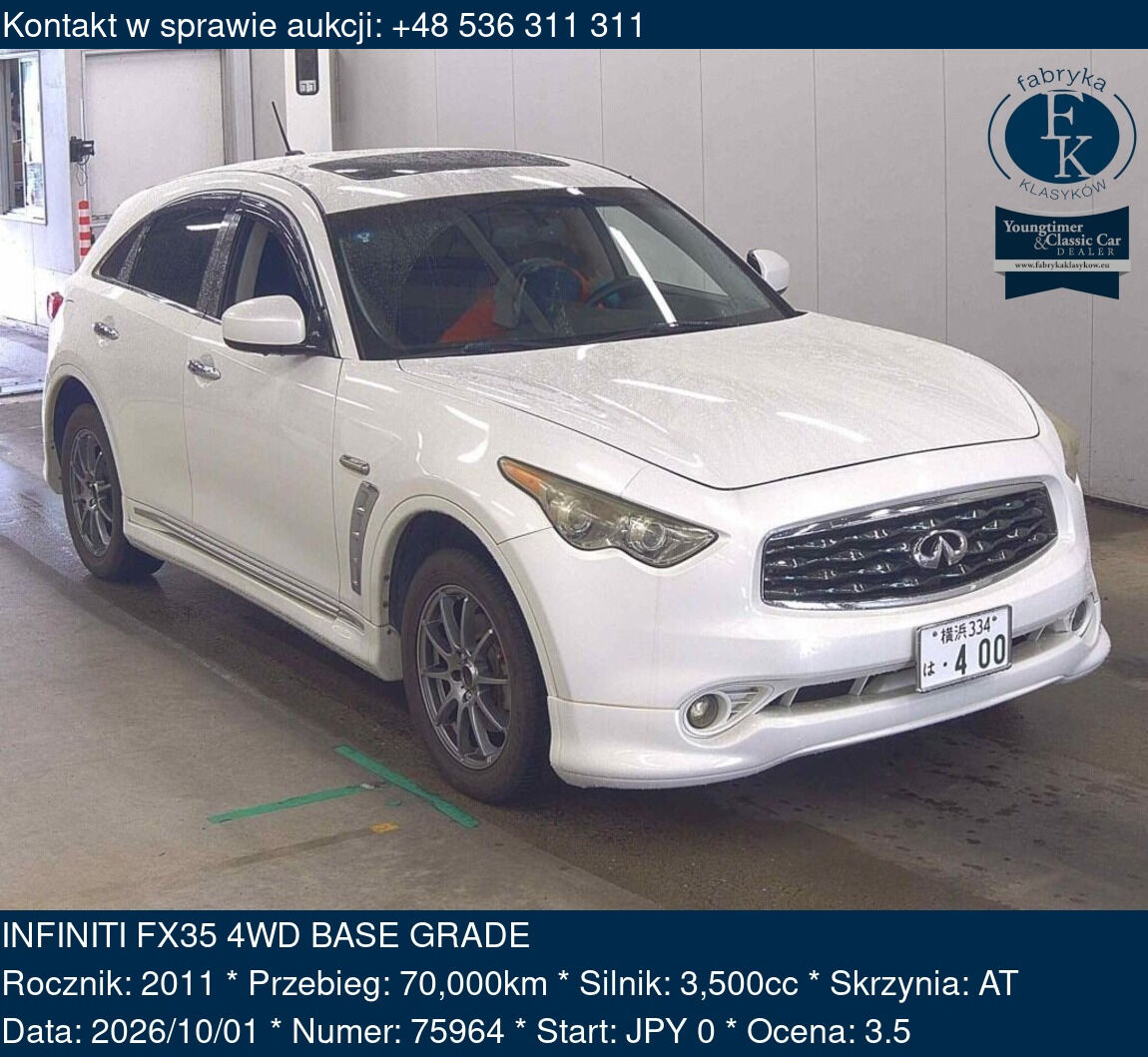 INFINITI FX35 4WD BASE GRADE 2011 - zdjęcie 2
