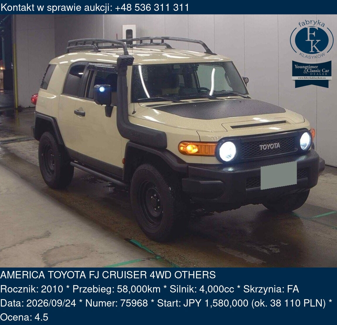 AMERICA TOYOTA FJ CRUISER 4WD OTHERS 2010 - zdjęcie 2