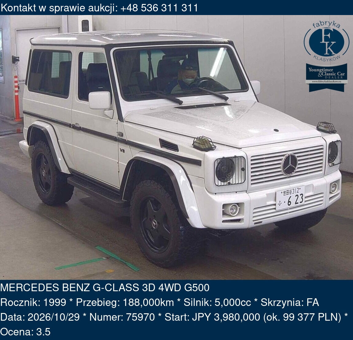 MERCEDES BENZ G-CLASS 3D 4WD G500 1999 - zdjęcie 2