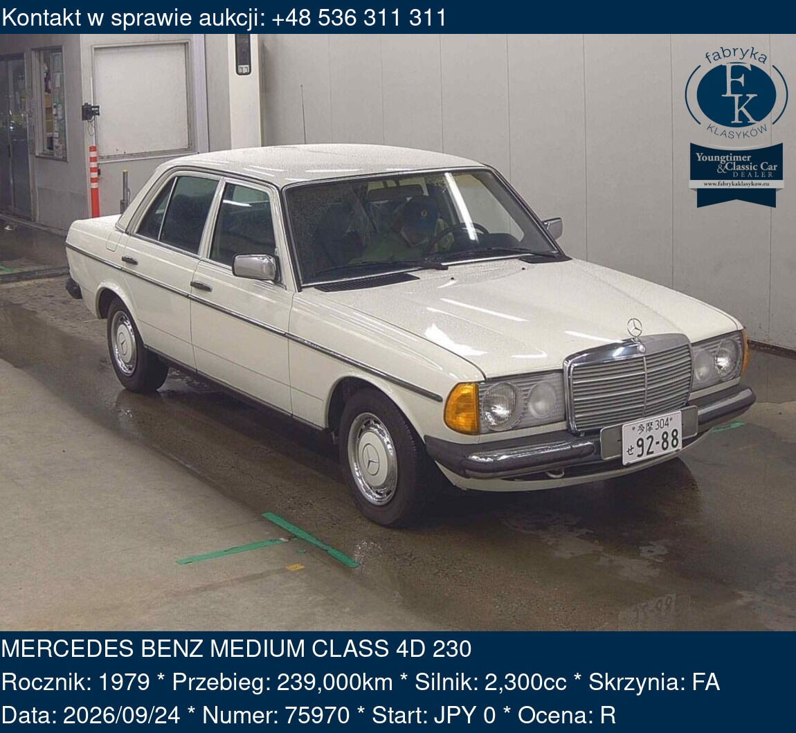 MERCEDES BENZ MEDIUM CLASS 4D 230 1979 - zdjęcie 2