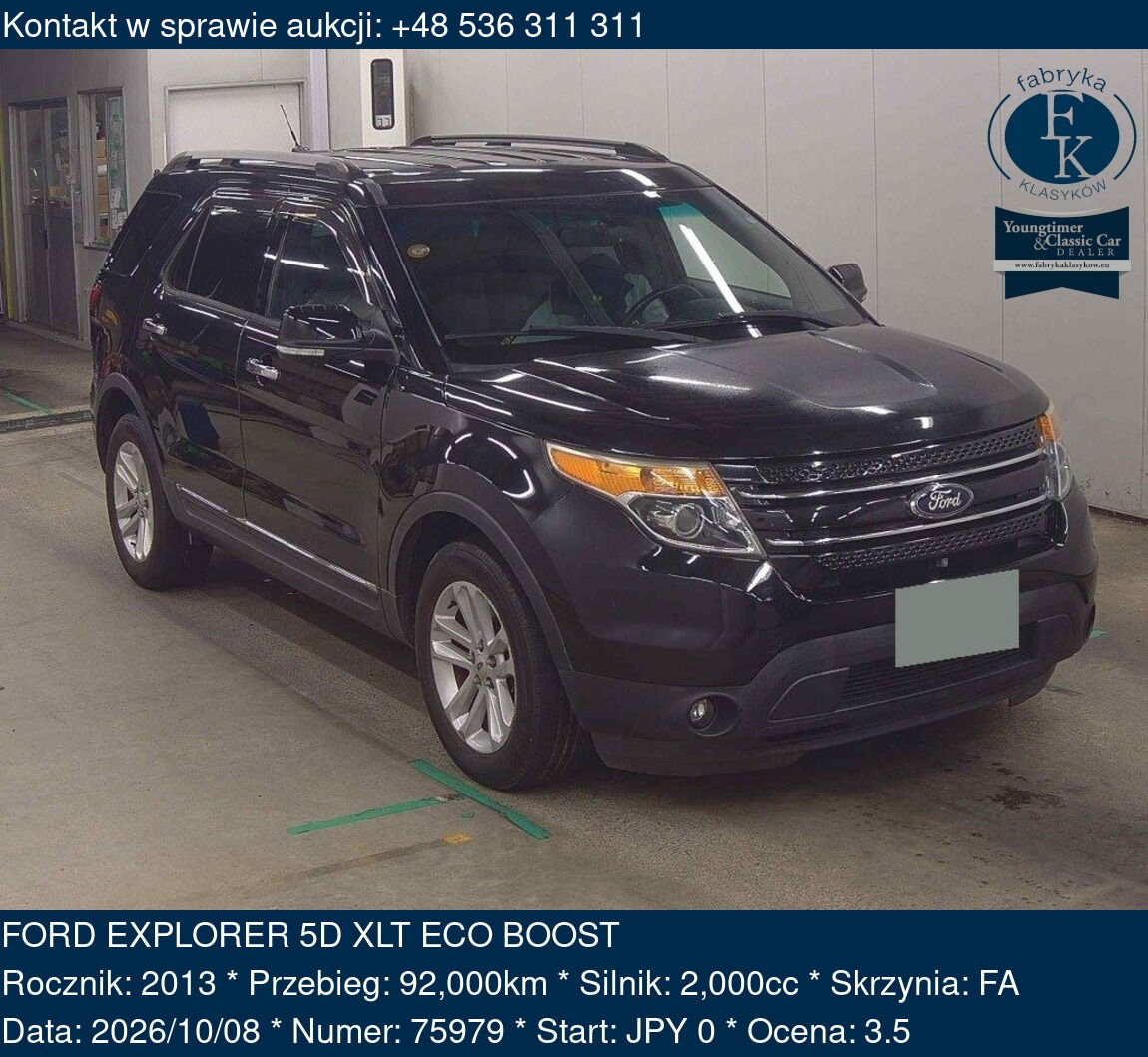 FORD EXPLORER 5D XLT ECO BOOST 2013 - zdjęcie 2