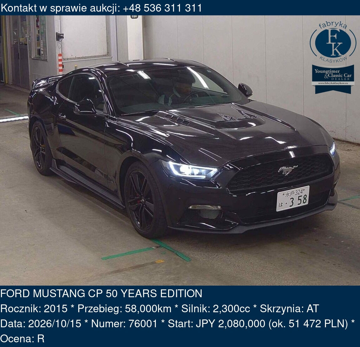FORD MUSTANG CP 50 YEARS EDITION 2015 - zdjęcie 2