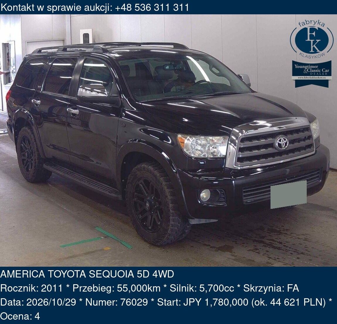 AMERICA TOYOTA SEQUOIA 5D 4WD 2011 - zdjęcie 2