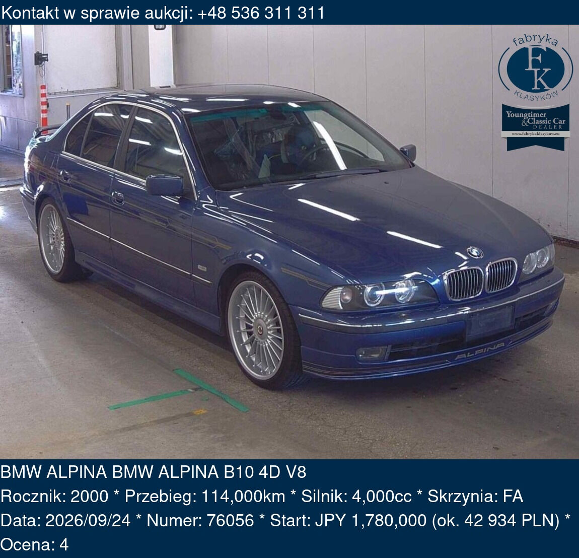 BMW ALPINA BMW ALPINA B10 4D V8 2000 - zdjęcie 2
