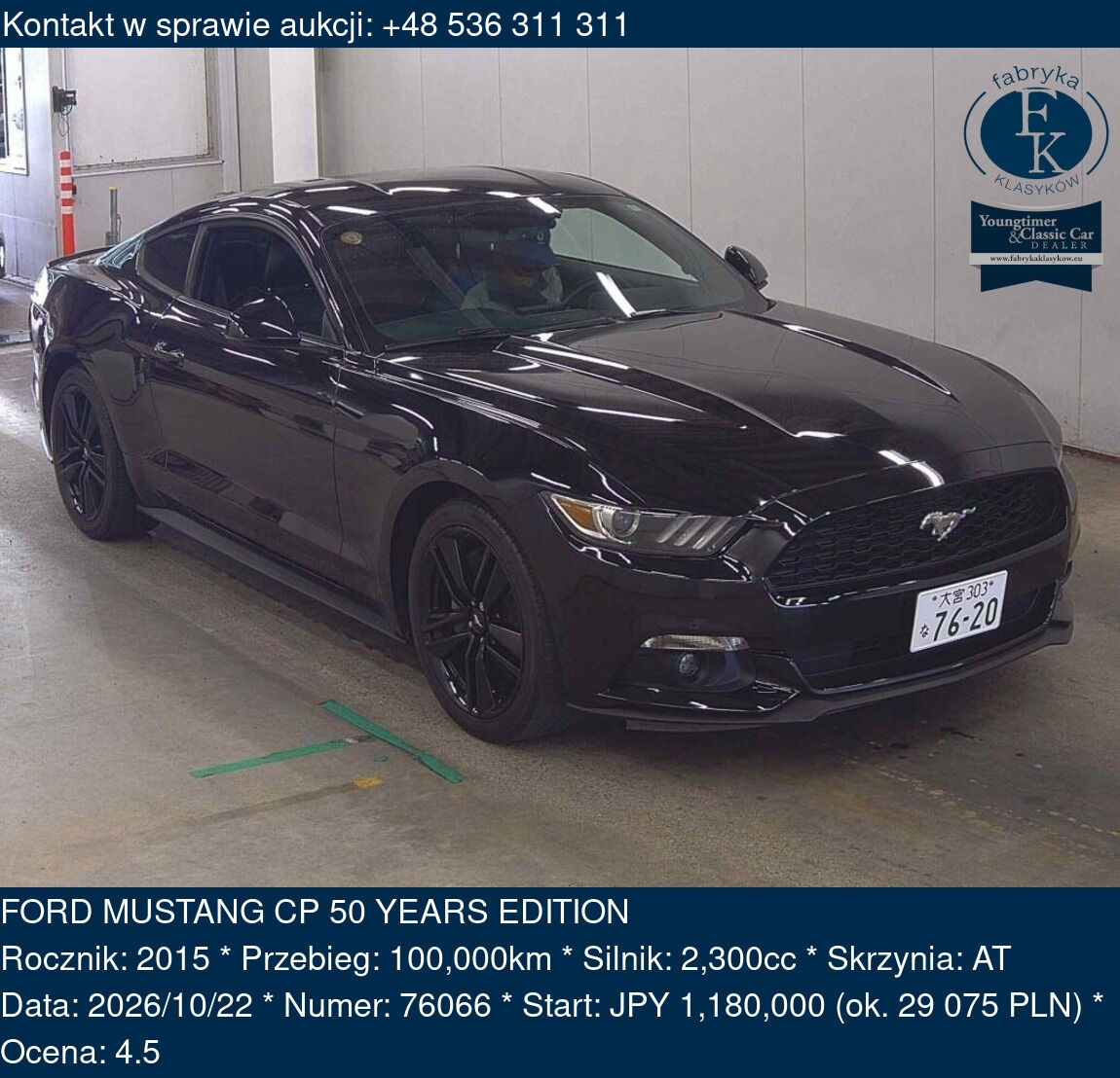 FORD MUSTANG CP 50 YEARS EDITION 2015 - zdjęcie 2