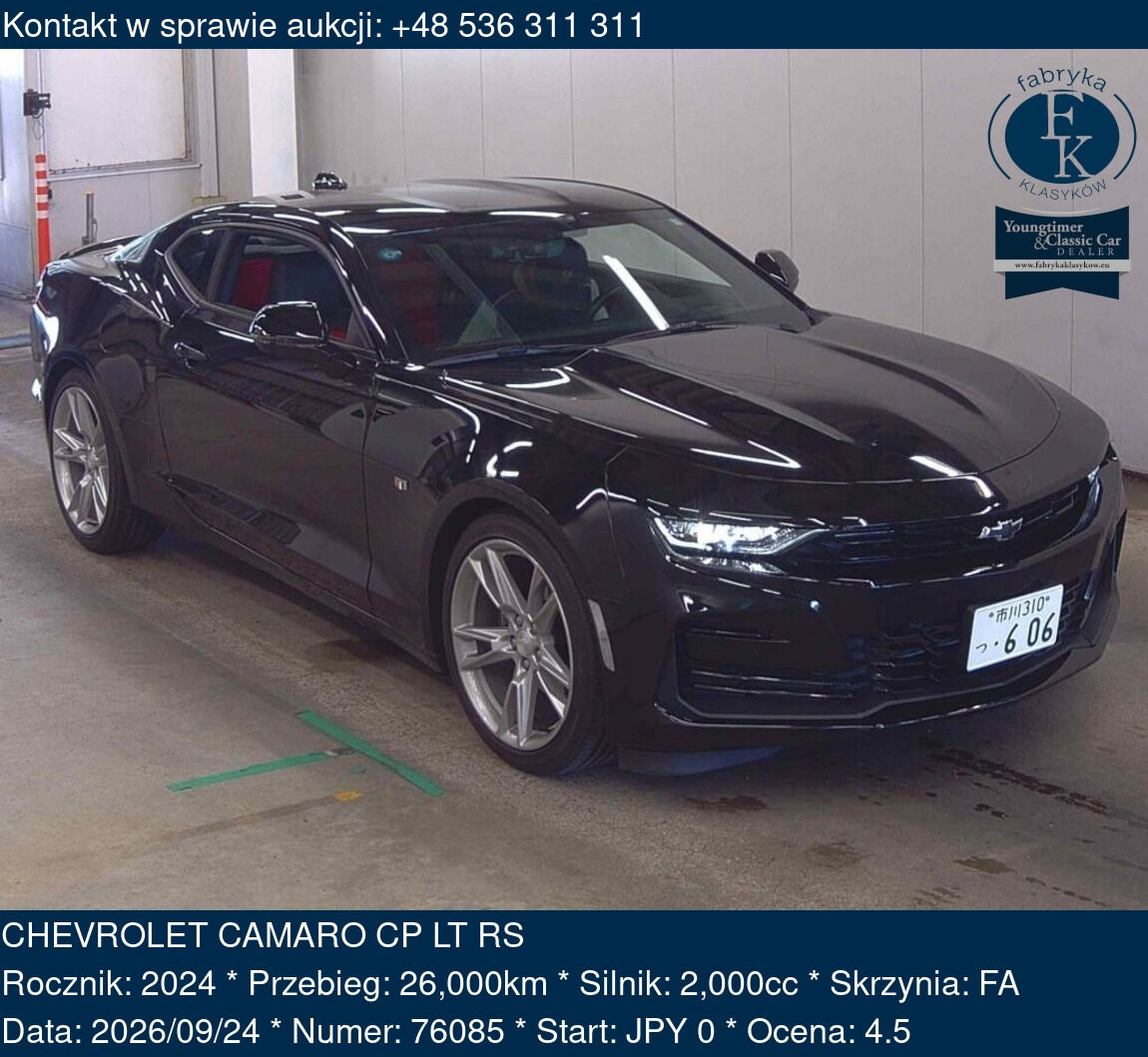 CHEVROLET CAMARO CP LT RS 2024 - zdjęcie 2