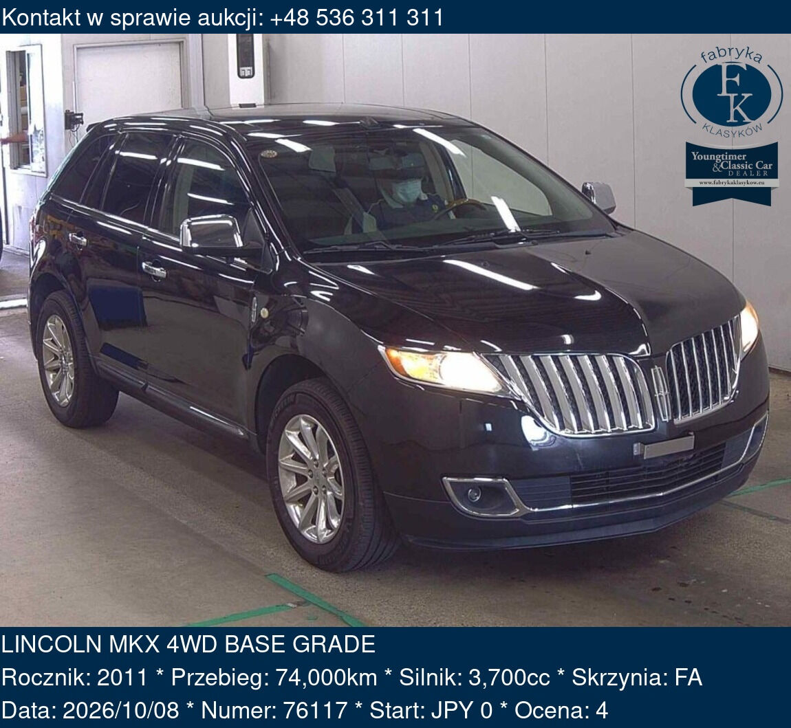 LINCOLN MKX 4WD BASE GRADE 2011 - zdjęcie 2