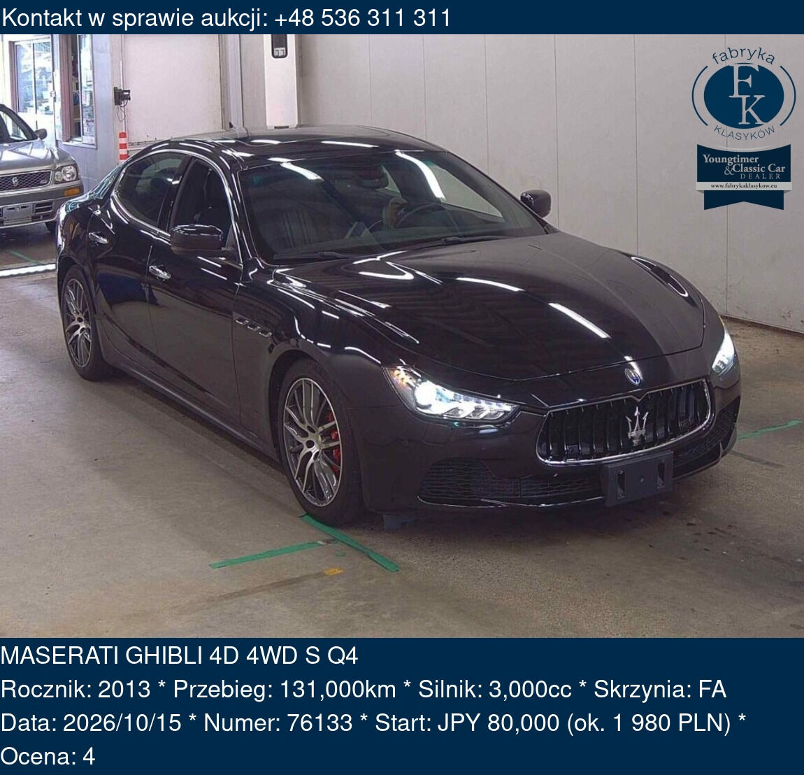 MASERATI GHIBLI 4D 4WD S Q4 2013 - zdjęcie 2