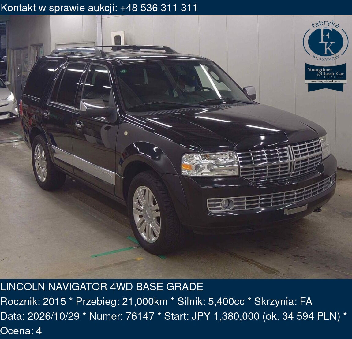 LINCOLN NAVIGATOR 4WD BASE GRADE 2015 - zdjęcie 2