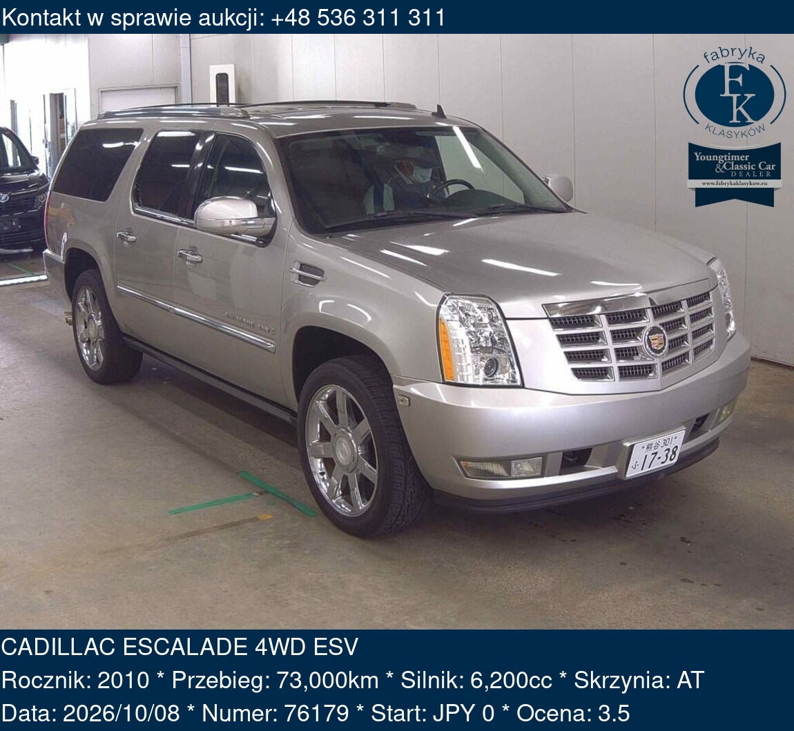 CADILLAC ESCALADE 4WD ESV 2010 - zdjęcie 2