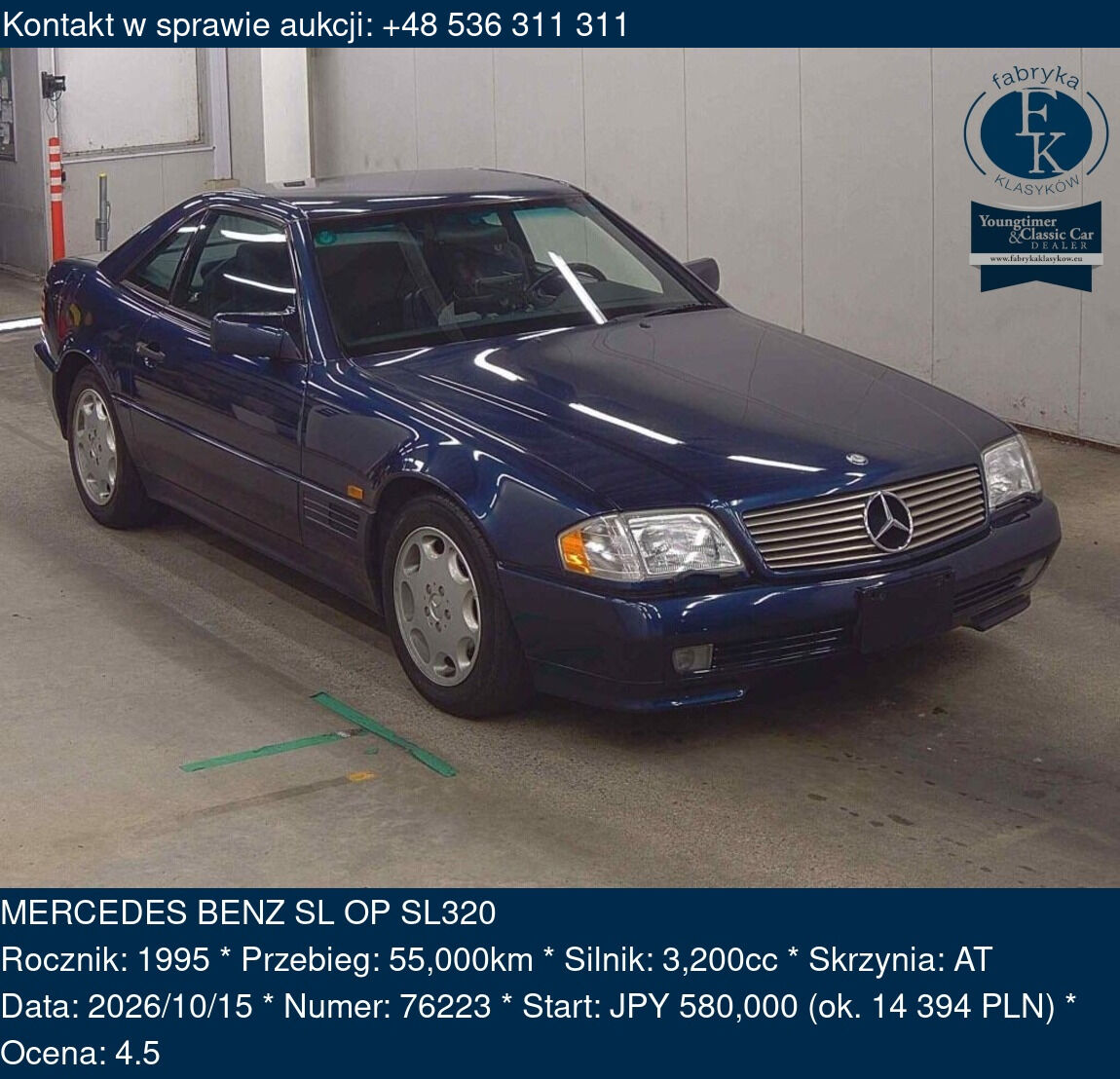 MERCEDES BENZ SL OP SL320 1995 - zdjęcie 2