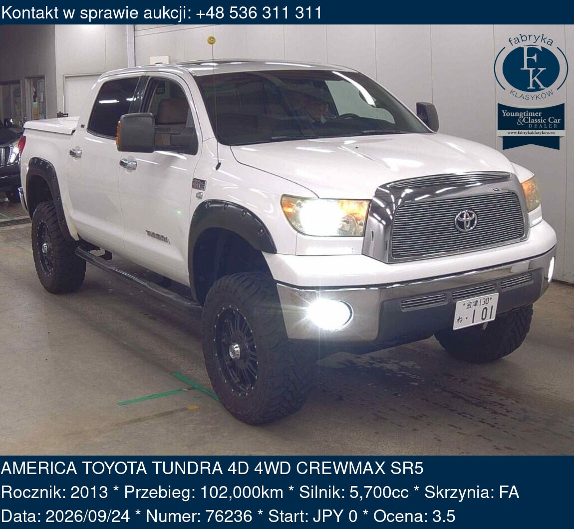 AMERICA TOYOTA TUNDRA 4D 4WD CREWMAX SR5 2013 - zdjęcie 2