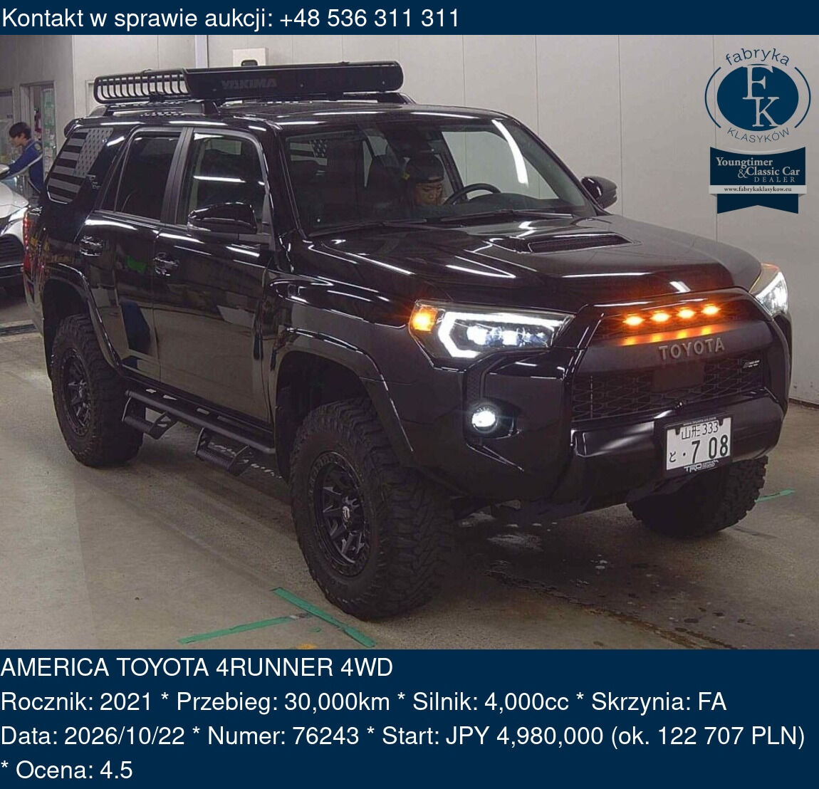 AMERICA TOYOTA 4RUNNER 4WD 2021 - zdjęcie 2