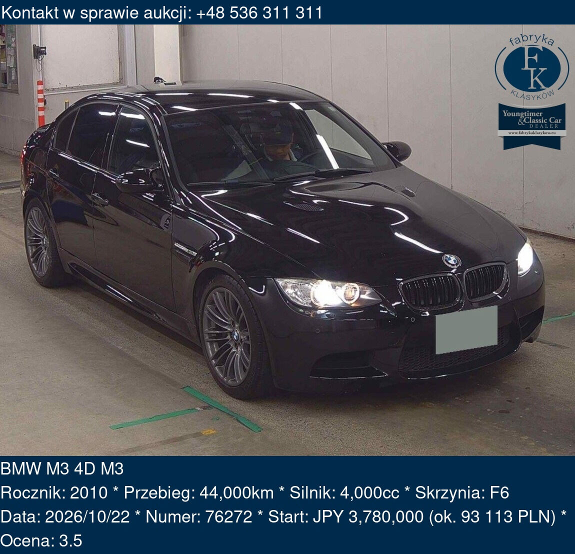 BMW M3 4D M3 2010 - zdjęcie 2