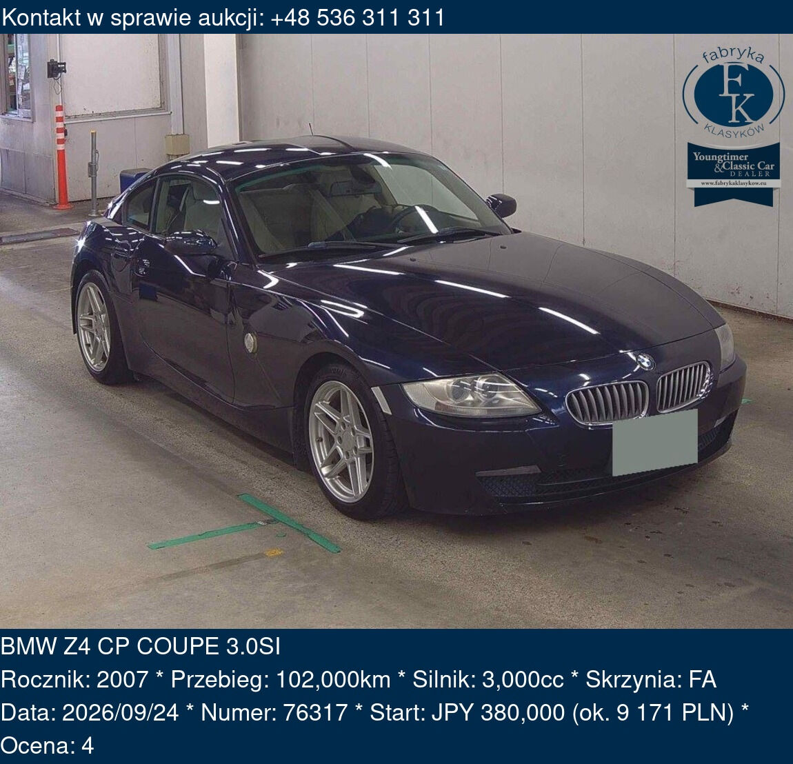 BMW Z4 CP COUPE 3.0SI 2007 - zdjęcie 2