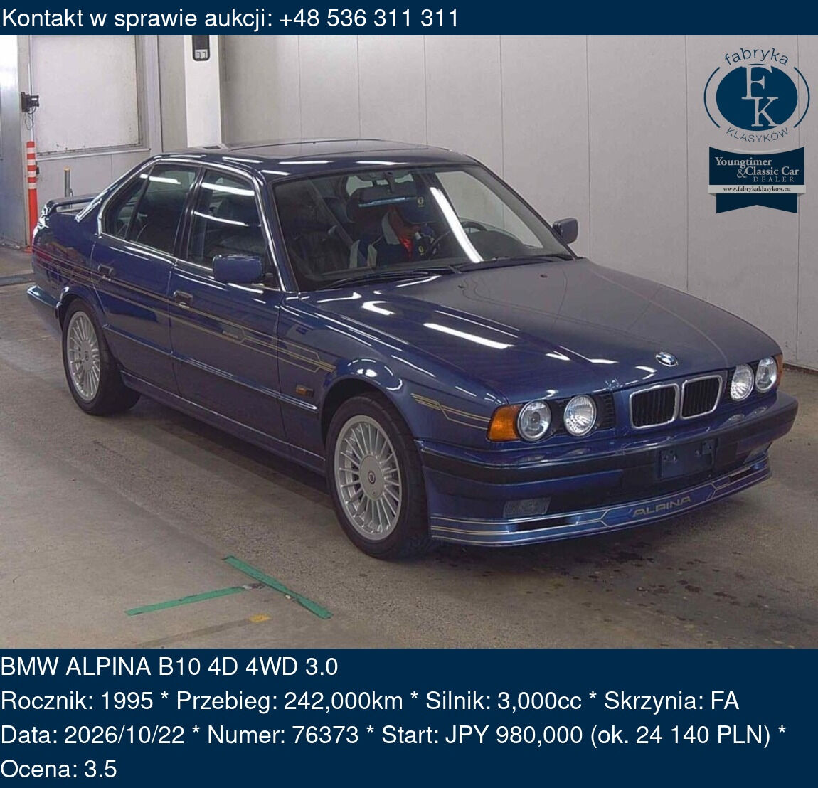 BMW ALPINA B10 4D 4WD 3.0 1995 - zdjęcie 2