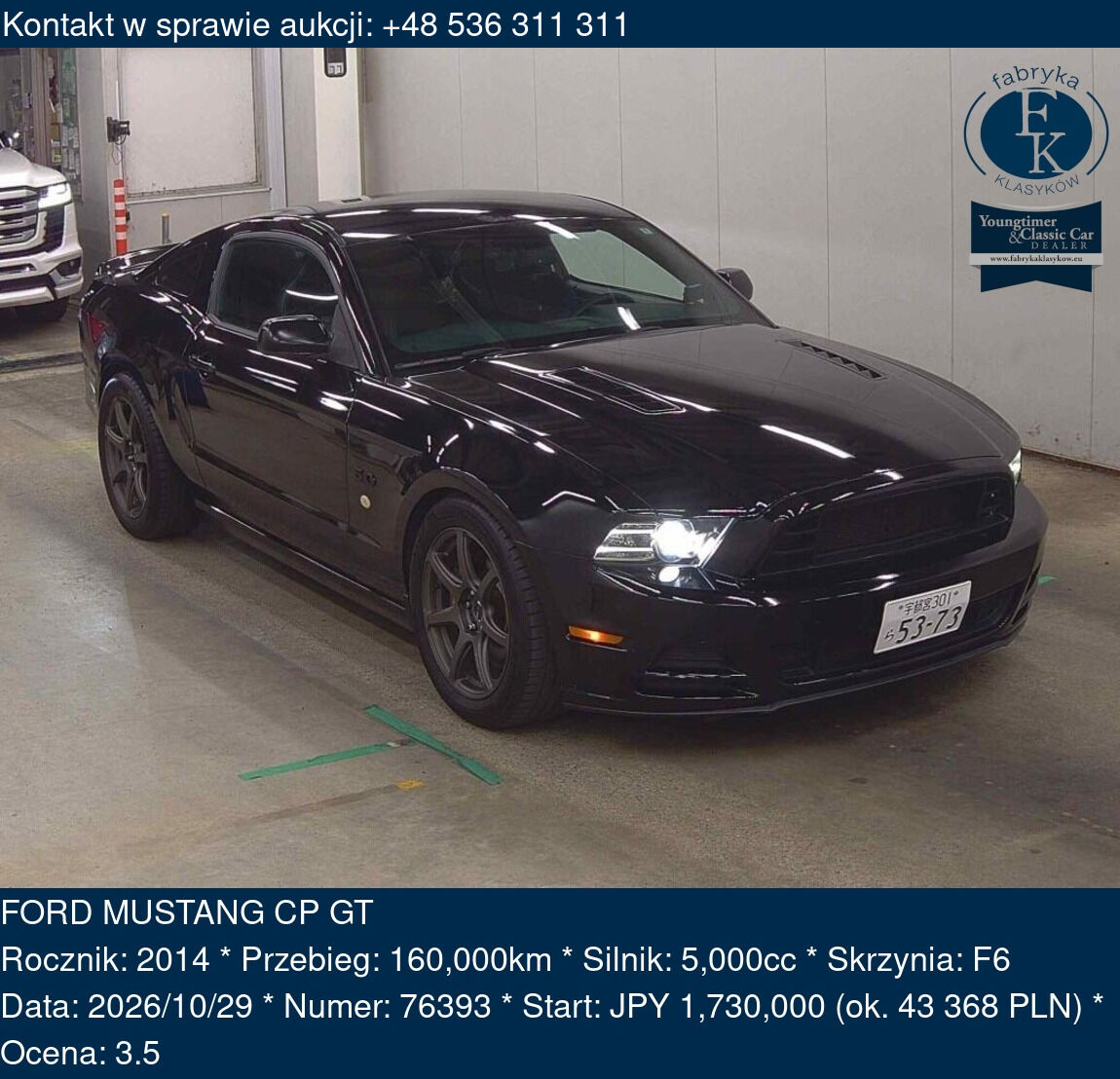 FORD MUSTANG CP GT 2014 - zdjęcie 2