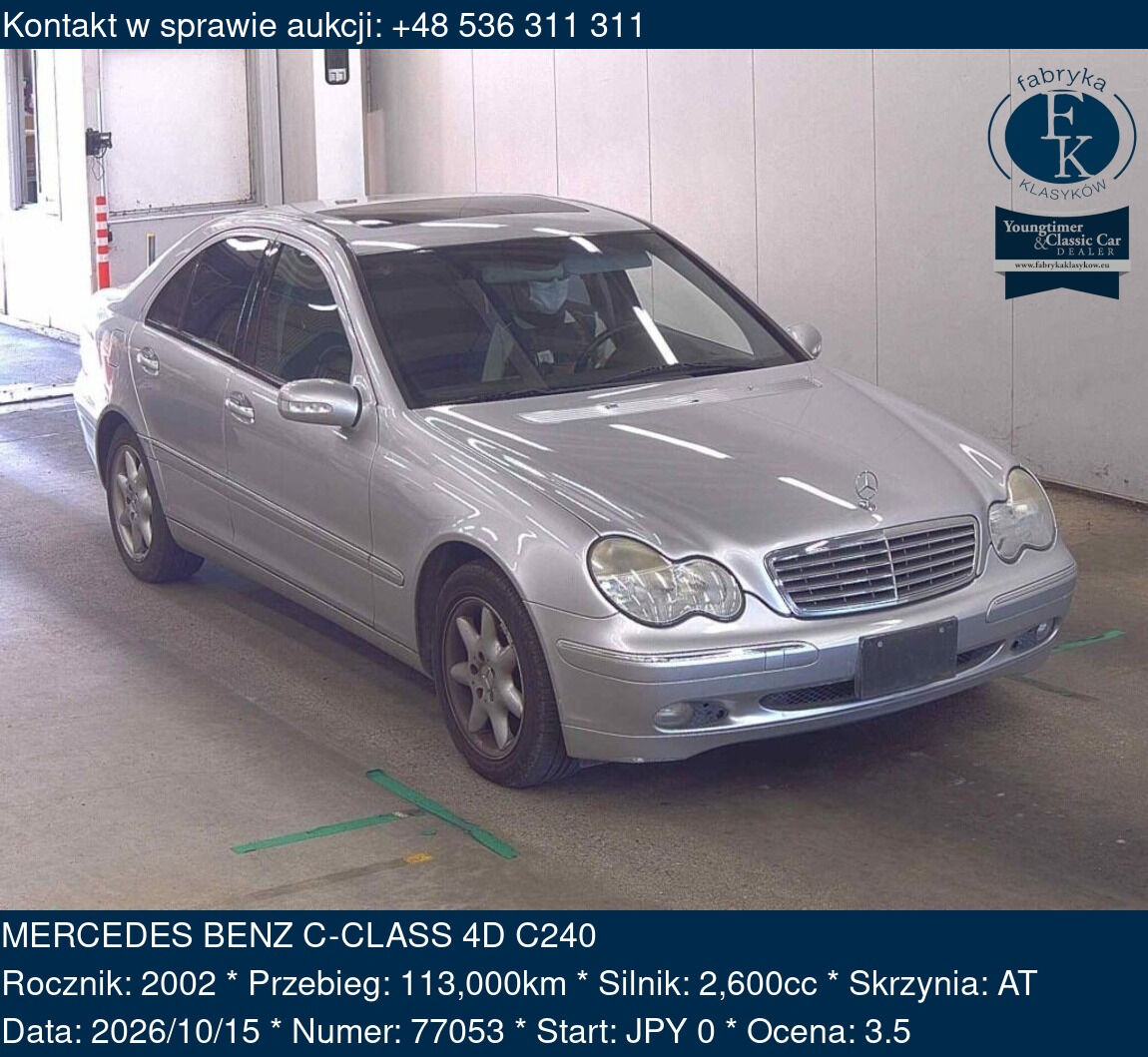 MERCEDES BENZ C-CLASS 4D C240 2002 - zdjęcie 2