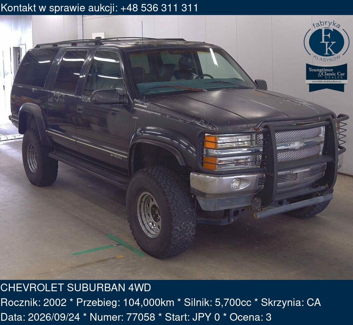CHEVROLET SUBURBAN 4WD 2002 - zdjęcie 2