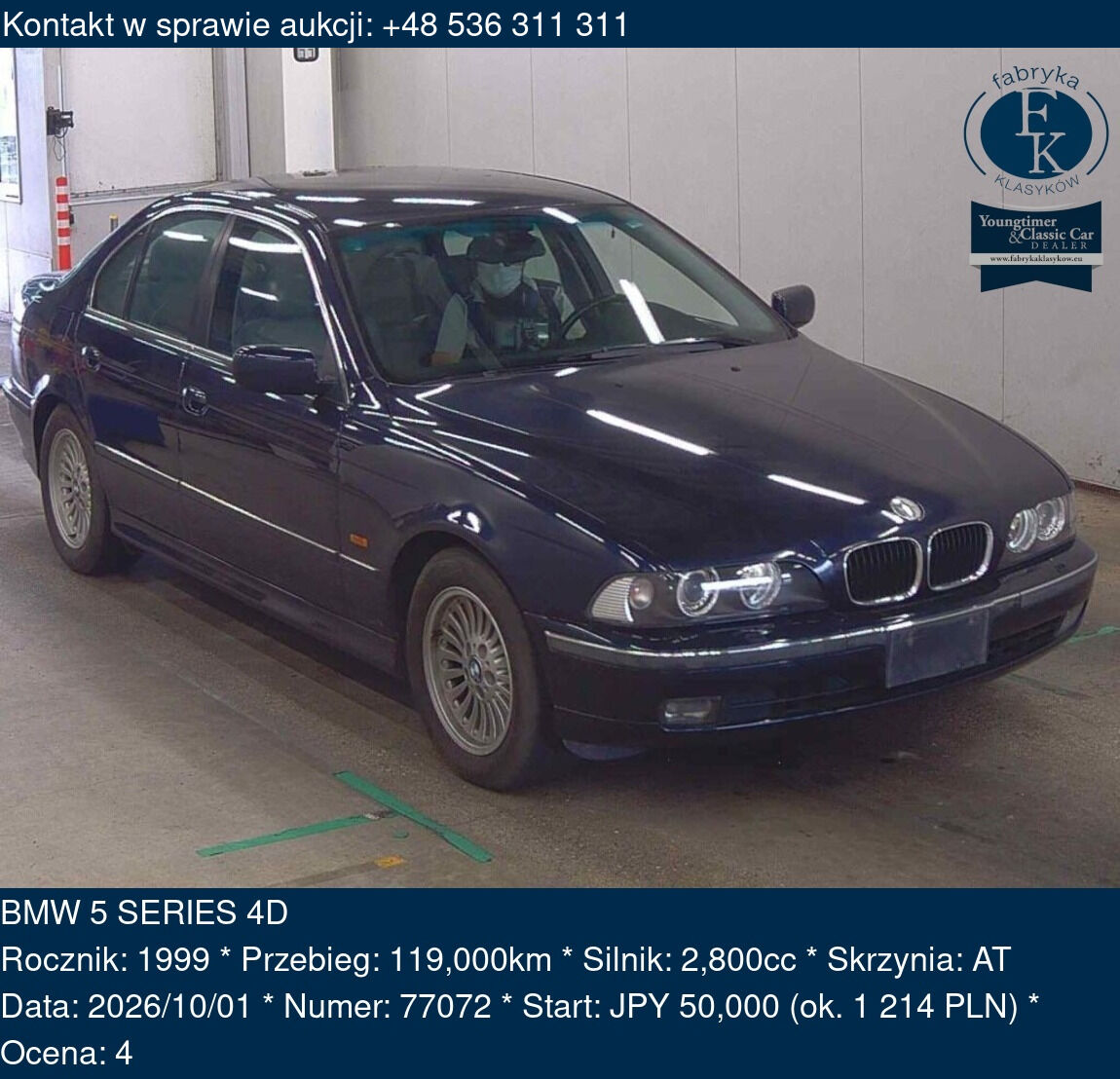 BMW 5 SERIES 4D 1999 - zdjęcie 2