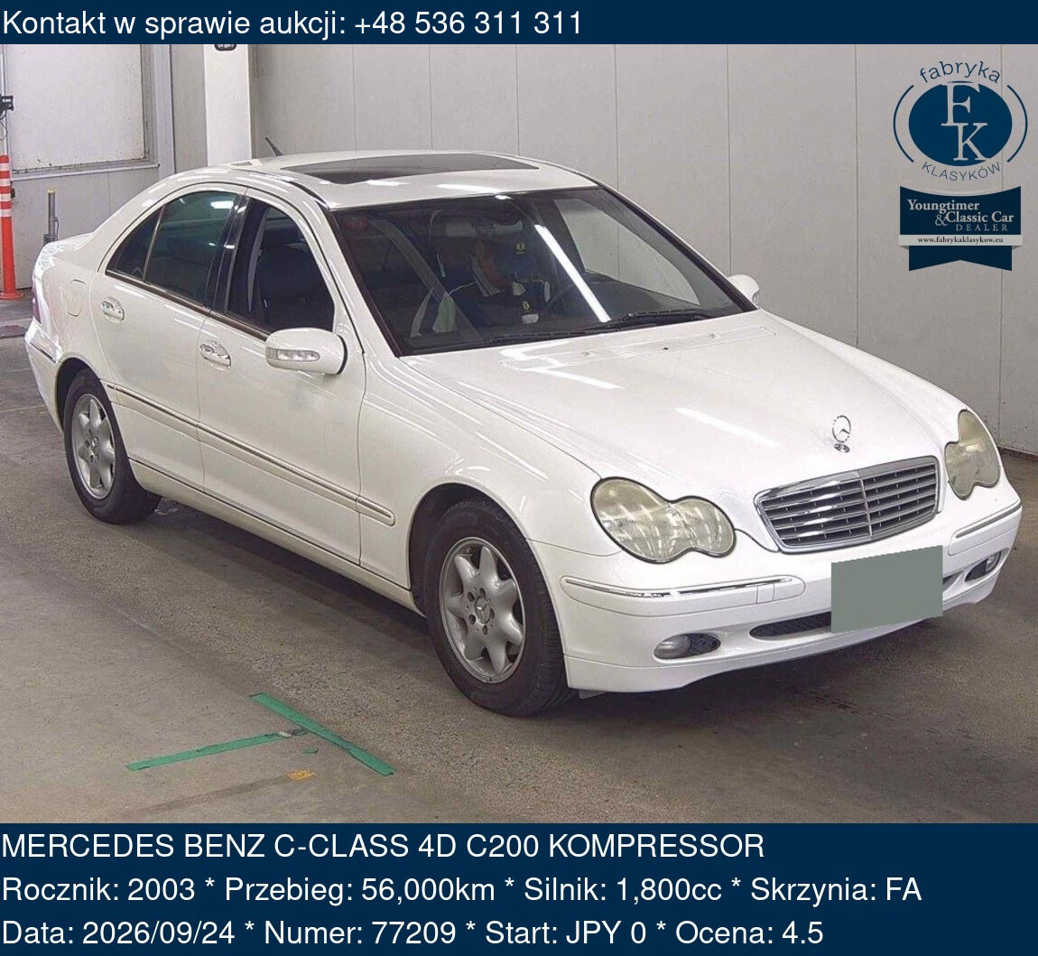 MERCEDES BENZ C-CLASS 4D C200 KOMPRESSOR 2003 - zdjęcie 2